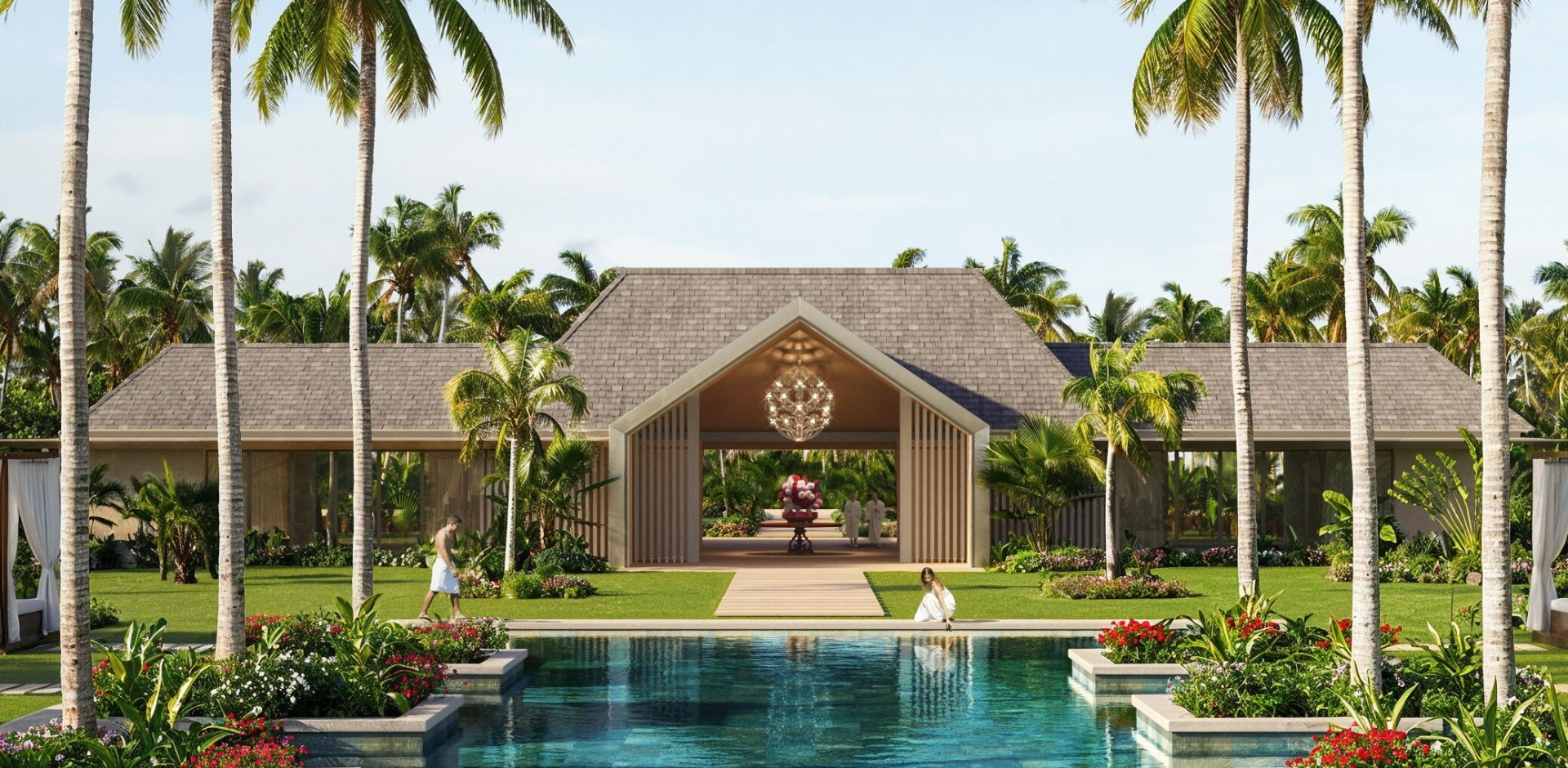 Detail view of the Baccarat Maldives spa treatment area